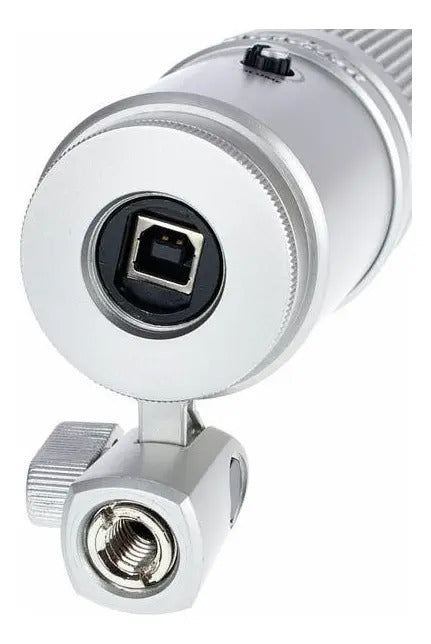 Superlux E205U - Detalle conector USB y base ajustable
